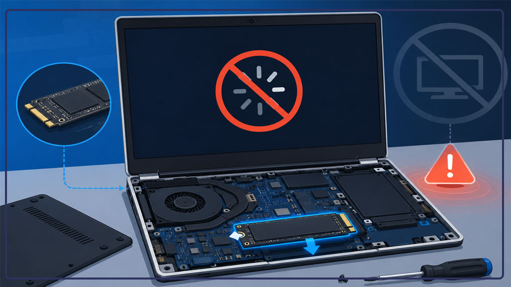 مشکل بوت نشدن لپ تاپ بعد از تعویض هارد یا نصب SSD